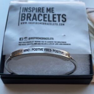 Silver Inspirational Bracelet with positive message. Brand new!!